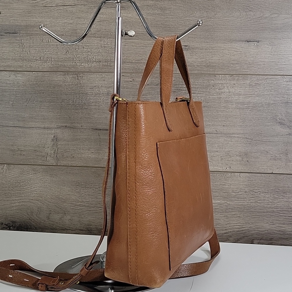 Madewell Transport Cognac Leather Tote Bag - Picture 3 of 13